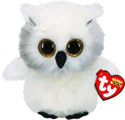 PELUCHE TY BEANIE BOOS - AUSTIN HIBOU BLANC PETIT 6